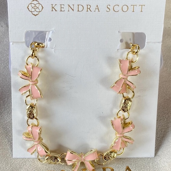 NWT Kendra Scott x love shack fancy Gold and Pink Bow Bracelet - Picture 2 of 4